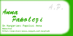 anna papolczi business card